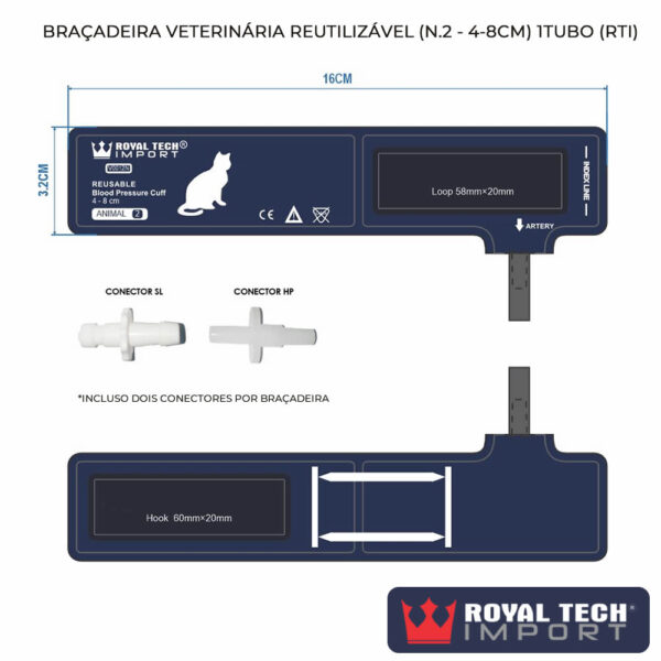 KITBVR - KIT BRAÇADEIRA VETERINÁRIA REUTILIZÁVEL (N.1 AO N.5) 1TUBO (RTI)