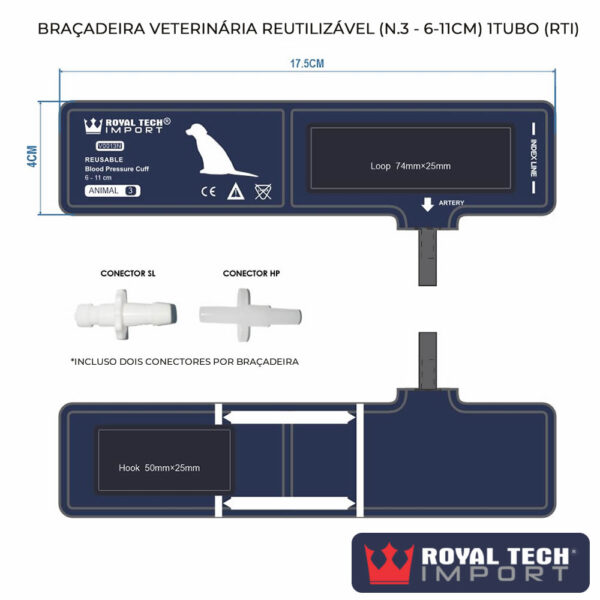 KITBVR - KIT BRAÇADEIRA VETERINÁRIA REUTILIZÁVEL (N.1 AO N.5) 1TUBO (RTI)