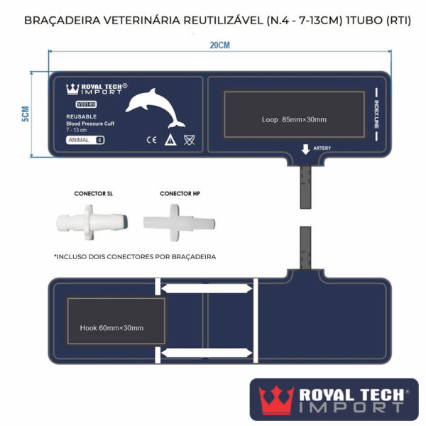 KITBVR - KIT BRAÇADEIRA VETERINÁRIA REUTILIZÁVEL (N.1 AO N.5) 1TUBO (RTI)