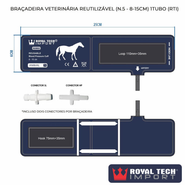 KITBVR - KIT BRAÇADEIRA VETERINÁRIA REUTILIZÁVEL (N.1 AO N.5) 1TUBO (RTI)